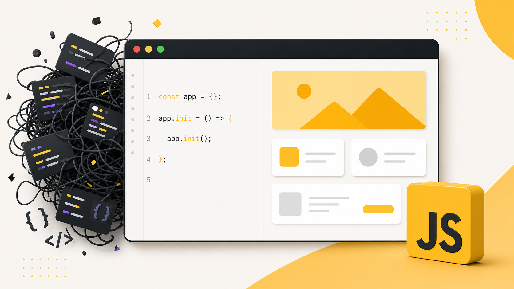 Browserfenster mit JavaScript-Bezug